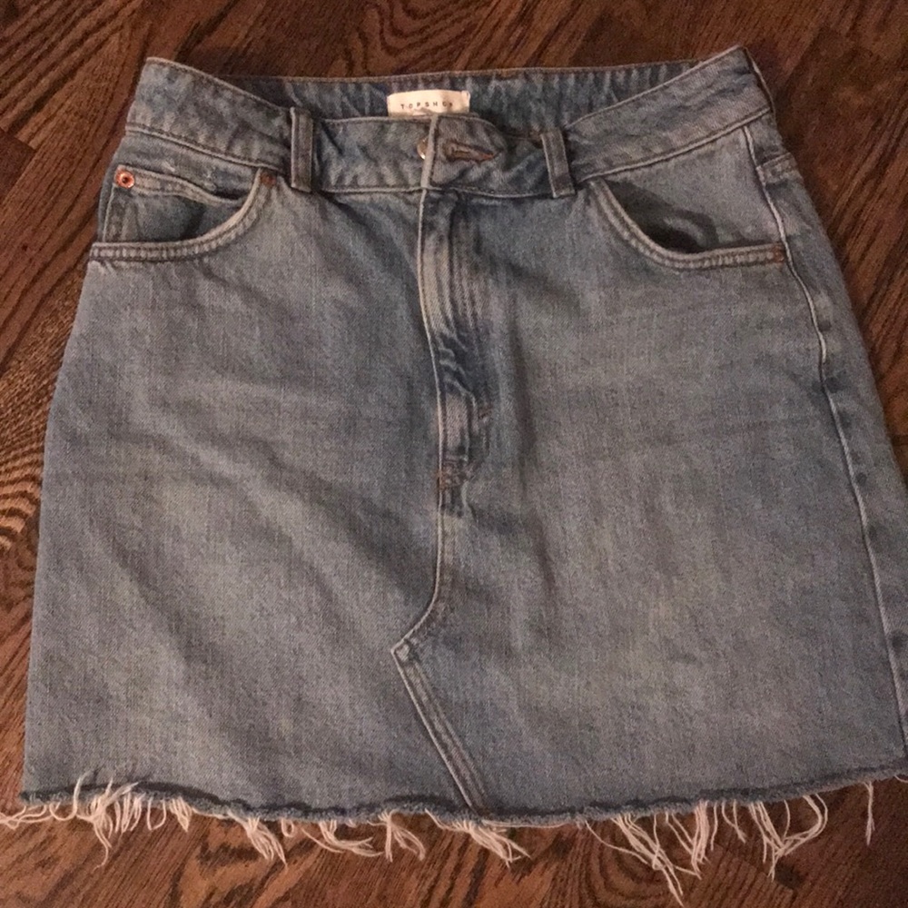 Topshop High waisted denim skirt